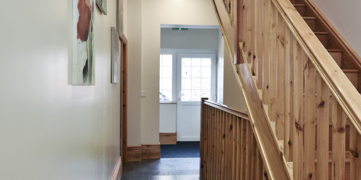 Shared hallway in recently refurbished student house in Sheffield