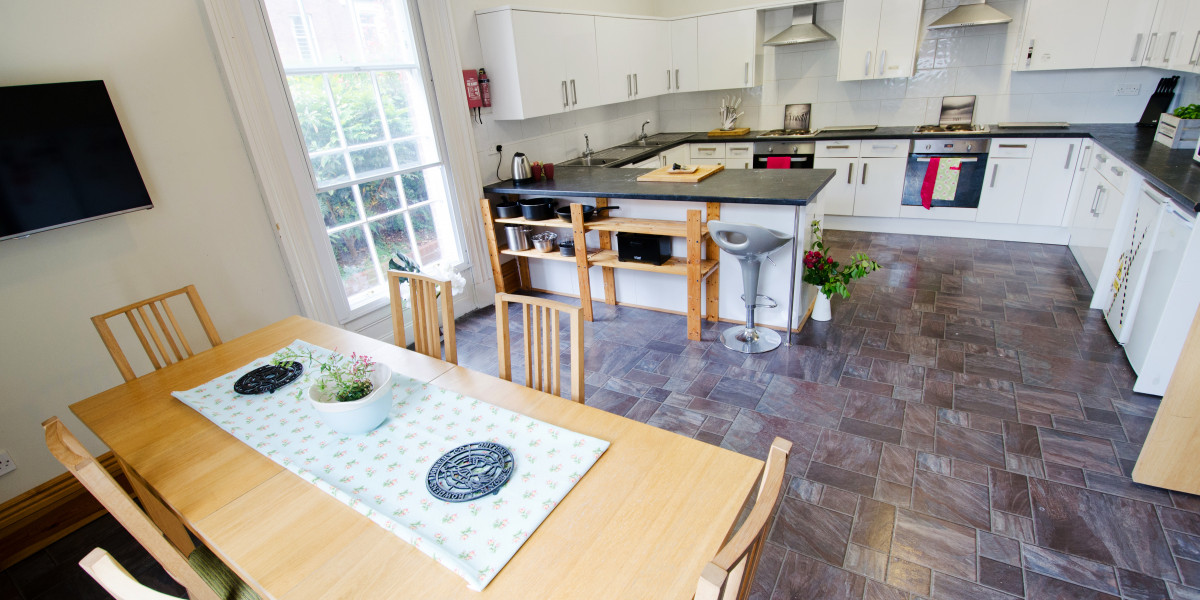 Clarkson house has several student flats to rent and features a communal kitchen and dining room.