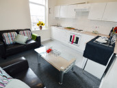 Open plan living in a 3 bedroom student flat on Ecclesall Road in Sheffield - Thumbnail