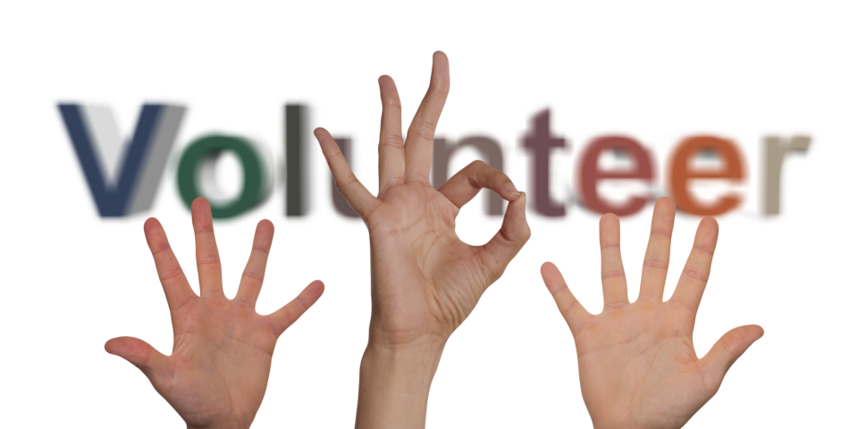 hands up to volunteer