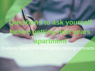 Questions to ask yourself before getting next years apartment